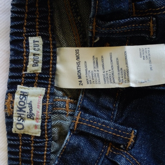 oshkosh b'gosh girl dark wash denim boot cut jeans 24 months baby - Picture 4 of 6